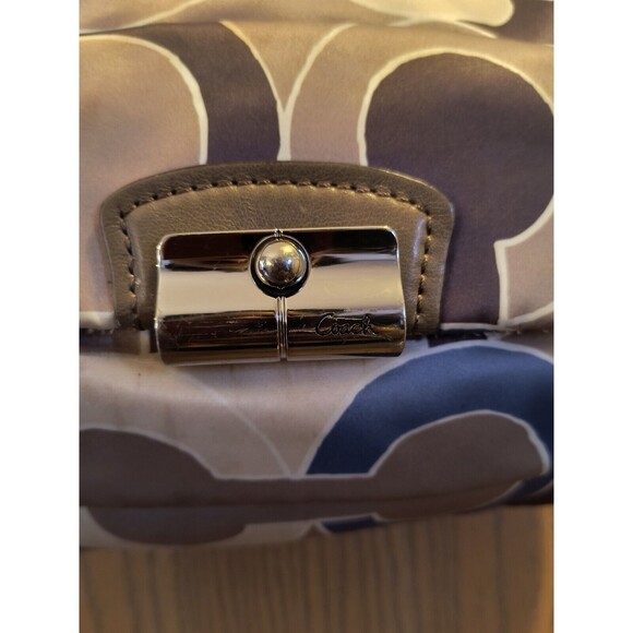 Coach Kristin 16494 Shoulder Bag Blue Brown Cream No Crossbody Strap - Picture 15 of 16